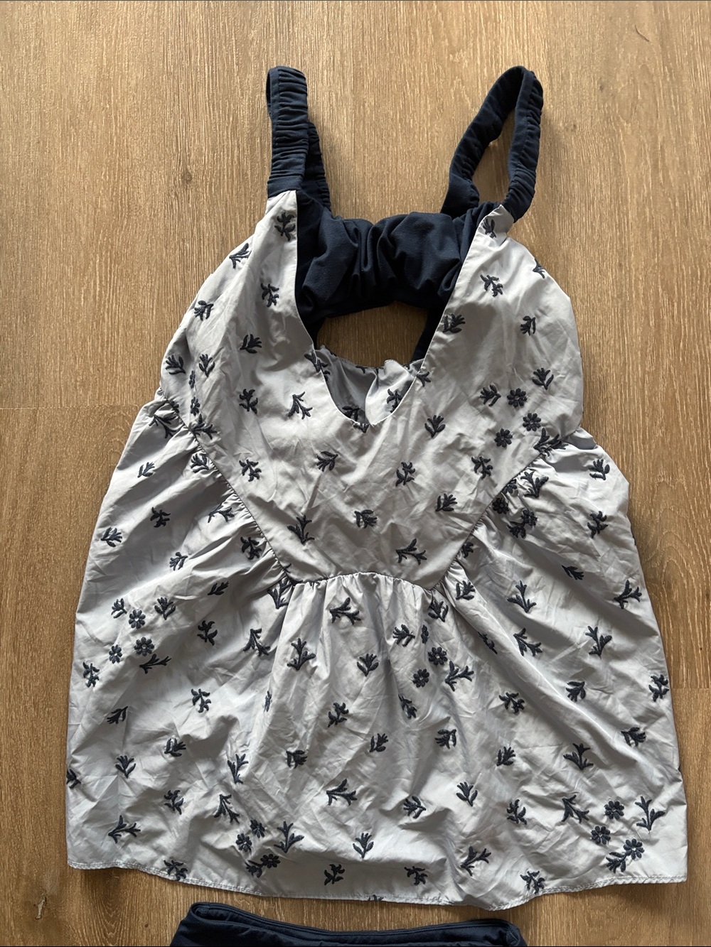 FP Movement by Free People Navy & White Floral Halter Tank